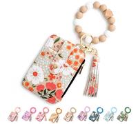 Cartera de Mano Zealburst, Billetera Bohemia con Cuentas for Mujer, Tarjetero, Llavero y Monedero, Tarjetero(Khaki-A)