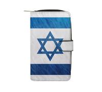 Cartera de metal con diseño de bandera de Israel, vintage, retro, acero rayado, monedero, monedero, monedero, monedero, bolsa de mano para teléfono para mujeres y hombres, 8 x 4.5 x 1.5 pulgadas