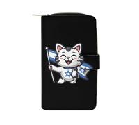 Cartera de moda con diseño de gato con bandera de Israel, monedero, monedero, monedero, bolsillo de mano, bolsas de teléfono para mujeres y hombres, 8 x 4.5 x 1.5 pulgadas