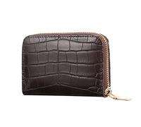 Cartera de moda con patrón de color para mujer, cartera neutra para tarjeta de identificación, con cremallera sólida, cartera de piedra Never Forget That I Love You, café, 11X2.2X7.5CM