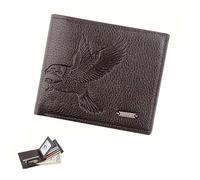 Cartera de moda genérica para hombres, monedero de gran capacidad, titular de tarjetas con ranura múltiple con cierre de cremallera, pinza para billetes, disponible en 3 colores., marrón, 12 cm x 9,8