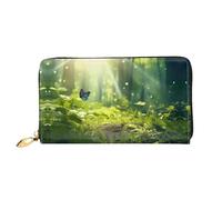 Cartera de mujer con diseño de mariposa en luz solar, cartera de mano larga, tarjetero de crédito, monedero de viaje, negro, talla única, Black, Talla única