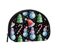 cartera de muñeco de nieve con bola de espejo de discoteca, lindo cartera para mujer, pequeño cambio, cartera