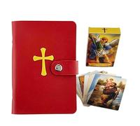 Cartera De Oración Católica 54 Tarjetas, 17,6x11,8cm,Organizador De Bolsillo En Ecocuero,Suave Y Duradero, Uso En Funeral, Servicio Iglesia, Retiro Espiritual, Ligera