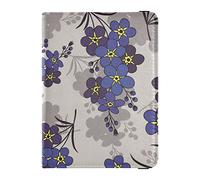 Cartera de pasaporte de viaje con ilustración de flores con ranura para tarjeta de vacunación, organizador de documentos de viaje, protector de cuero para pasaporte, Ilustración de flores, Talla única