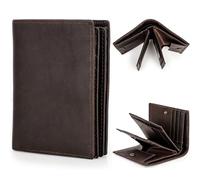 Cartera de piel auténtica de grano superior, Cartera tipo folio: café, Vintage Leather Wallet-Handmade, Vintage