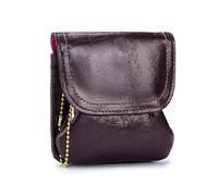 Cartera de piel auténtica para monedas, monedero de mano pequeño, tarjetero, llavero, lápiz labial, auriculares, funda de almacenamiento para mujer, Purple, Talla única