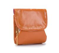 Cartera de piel auténtica para monedas, monedero de mano pequeño, tarjetero, llavero, lápiz labial, auriculares, funda de almacenamiento para mujer, Orange, Talla única