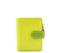 Cartera de piel auténtica para mujer, con protección RFID, multicolor, tamaño mediano, billetes de identidad, monedero, HOL404, Lime Multi, talla mediana, Tamaño mediano