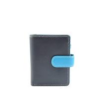 Cartera de piel auténtica para mujer, con protección RFID, multicolor, tamaño mediano, billetes de identidad, monedero, HOL404, azul/multicolor, talla mediana, Tamaño mediano