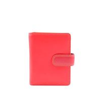 Cartera de piel auténtica para mujer, con protección RFID, multicolor, tamaño mediano, billetes de identidad, monedero, HOL404, rojo/multicolor, talla mediana, Tamaño mediano
