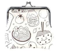 cartera de piel blanco con hebilla para mujer, diseño de garabatos, Sketch Doodles White, UNITALLA, Sketch Doodles White, UNITALLA, Classic