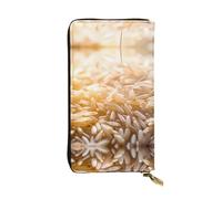 Cartera de piel con apellido Mi Long, portatarjetas de crédito, monedero con cremallera y compartimento para identificación