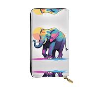 Cartera de piel con cremallera de elefante, bolsa de mano de 7.5 x 4.1 pulgadas de largo, múltiples compartimentos y gran capacidad, un buen regalo para amigos