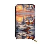 Cartera de piel con cremallera para Nochebuena, con cremallera, bolsa de mano de 7.5 x 4.1 pulgadas de largo, múltiples compartimentos y gran capacidad, un buen regalo para amigos