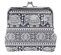 cartera de piel con diseño de elefantes tribales y elegantes para mujer, con hebilla y cierre de beso, Chic Tribal Elephants Black White, UNITALLA, Chic Tribal Elephants Black White, UNITALLA, Classic