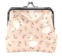 cartera de piel con diseño de flores de ganso para mujer, con cierre de beso y cambio, para tarjetas, Lindas flores de ganso, UNITALLA, Lindas flores de ganso, UNITALLA, Classic