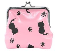 cartera de piel con diseño de gatos y gatos, color rosa, para mujer, Cute Cats Pink, UNITALLA, Cute Cats Pink, UNITALLA, Classic