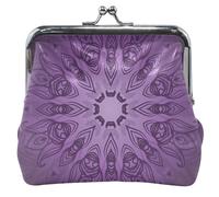 cartera de piel de mandala morada para mujer, bonito cierre de hebilla para cambio de dinero, Mandala púrpura elegante, UNITALLA, Classic, Mandala púrpura elegante, UNITALLA, Classic