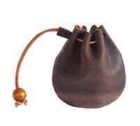 Cartera de piel de vaca hecha a mano, bolsa de almacenamiento suave con cordón, bolsillo para dinero, bolsa de almacenamiento multiusos para mujer, monedero con cordón, hecho a mano, de piel de vaca,