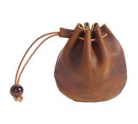 Cartera de piel de vaca hecha a mano, bolsa de almacenamiento suave con cordón, bolsillo para dinero, bolsa de almacenamiento multiusos para mujer, monedero con cordón, hecho a mano, de piel de vaca,