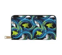 Cartera de piel fina para mujeres y hombres, línea abstracta, estrellas, cartera para tarjetas de crédito, para mujeres y hombres, con cremallera