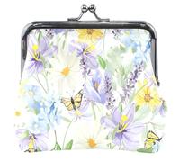 cartera de piel morada Orchid Butterfly para mujer con hebilla y cierre de beso, Mariposa Orquídea Morado, UNITALLA, Mariposa Orquídea Morado, UNITALLA, Classic