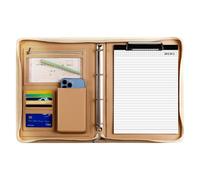 Cartera de piel | Organizador de viaje para tableta - Organizador de negocios con bloc de notas A4, carpeta de currículum, carpeta de documentos A4, bloc de notas legal para hombres y mujeres, marrón