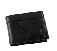 Cartera de Piel para Hombre Personalizada con Nombre - Carteras Personalizadas con RFID, Regalo para Papá, Marido, Novio o Abuelo, Ideal para Navidad, Cumpleaños, Aniversario y Día del Padre (Negro)