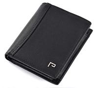 Cartera de Piel para Hombre | Tarjetero y Billetero | RFID Bloqueo | con Bolsillo para Monedas [Negro]