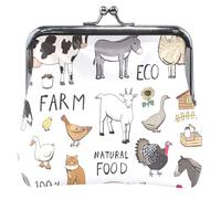 cartera de piel para hombre y mujer, diseño de animales de granja, diseño de animales de granja, Cute Farm Animals White (2), UNITALLA, Cute Farm Animals White (2), UNITALLA, Classic