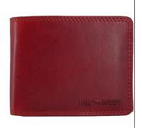 Cartera de piel para hombre y mujer | Protección RFID Monedero | Colección Hill Burry, Horizontal Rojo, 12 * 10 * 3, Clásico