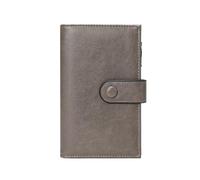 Cartera de piel para mujer, con bloqueo RFID, cartera triple para tarjetas de crédito, cartera de viaje con soporte para bolígrafo, Gris, As the pic show