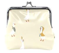 cartera de piel para mujer con diseño de gansos lindo y bonito cartera con hebilla para cambio de tarjetas, Cute Geese Beige, UNITALLA, Cute Geese Beige, UNITALLA, Classic