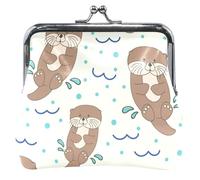 cartera de piel para mujer con diseño de nutrias marinas, diseño personalizado, Bonitas nutrias marinas marrones, UNITALLA, Classic, Bonitas nutrias marinas marrones, UNITALLA, Classic