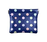 Cartera de piel para mujer, diseño de lunares, color azul y arcoíris, tamaño pequeño, monedero para niñas, Rainbow Colorful Polka Dot Blue, 4.33x3.74In, Rainbow Colorful Polka Dot Blue