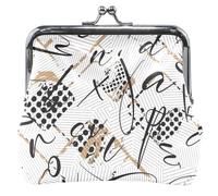 cartera de piel personalizado para mujer, diseño de garabatos con hebilla de beso blanco, pequeño cambio, cartera para monedas, Chic Doodles White, UNITALLA, Chic Doodles White, UNITALLA, Classic