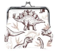 cartera de piel personalizado para mujeres y niñas, dinosaurios, color beige, con bloqueo de beso, Chic Dinosaurs Beige 2, UNITALLA, Chic Dinosaurs Beige 2, UNITALLA, Classic