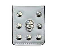 Cartera de piel sintética con diseño de calavera - Compartimento magnético para monedas, estuche compacto para billetes, ranuras para tarjetas, cartera de golf duradera, pinza para billetes de Navidad