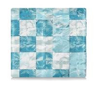 Cartera de piel sintética con patrón a cuadros azul claro y blanco, para seguro de registro de automóvil y tarjeta de identificación, cartera perfecta para documentos, tarjetas, licencia