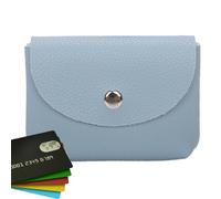 Cartera de piel sintética con patrón de lichi, monedero bonito y elegante de piel sintética para auriculares de identificación, tarjetas de identificación, llaves Moreeulsi, azul celeste, 1