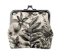 Cartera de piel sintética de microfibra con estampado botánico de hierbas florales para organizar el cambio de llaves y pintalabios