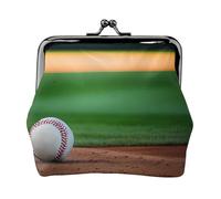 Cartera de piel sintética de microfibra con estampado de béisbol, mini bolsa para lápiz labial, organización de cambio de llaves