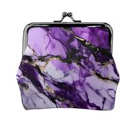 Cartera de piel sintética de microfibra con estampado de mármol morado para organizar el cambio de llaves del lápiz labial