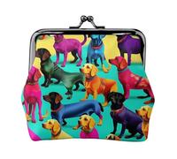 Cartera de piel sintética de microfibra con estampado de perros salchicha para organizar el cambio de llaves de lápiz labial
