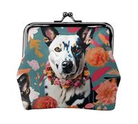 Cartera de piel sintética de microfibra estampada con diseño de perro ganado para organizar el cambio de llaves de lápiz labial