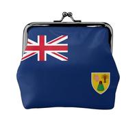 Cartera de piel sintética de microfibra estampada con la bandera de las Islas Turcas y Caicos para organizar el cambio de llaves del lápiz labial