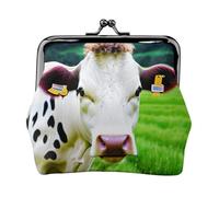 Cartera de piel sintética de microfibra estampada con patrones de vaca para organizar el cambio de llaves del lápiz labial