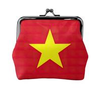 Cartera de piel sintética de microfibra impresa con bandera vietnamita para organizar el cambio de llaves de lápiz labial