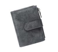 Cartera de piel sintética de moda con bloqueo compacto, múltiples ranuras para tarjetas, cierre seguro para hombres y mujeres, Gris, As the pic show